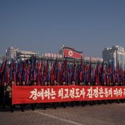 North Koreans rally in support of the Workers' Party at Kim Il Sung Square in Pyongyang on Jan. 5, 2020.