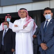 Qatar’s defense minister (center) waits for the arrival of his Turkish counterpart to meet with the prime minister of Libya’s U.N.-recognised Government of National Accord (GNA) in Tripoli on Aug. 17, 2020. Qatar’s defense minister (center) waits for the arrival of his Turkish counterpart to meet with the prime minister of Libya’s U.N.-recognised Government of National Accord (GNA) in Tripoli on Aug. 17, 2020.
