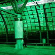 The Delovoy Tsentr station of the Moscow Central Ring, a commuter rail line circling the Russian capital, on April 8, 2020. Belarusian hacktivist group Cyber Partisans claimed in a Jan. 24 tweet that it had carried out a ransomware attack against Belarusian Railway because of the railway's use in moving Russian troops and military hardware into the country for Feb. 10-20 joint exercises. The Delovoy Tsentr station of the Moscow Central Ring, a commuter rail line circling the Russian capital, on April 8, 2020.