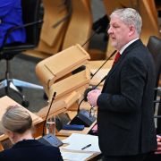 Constitution Secretary Angus Robertson speaks during a session in the Scottish Parliament in Edinburgh on Nov. 23, 2022, after the U.K. Supreme Court ruled that Scotland does not have the right to hold another independence referendum without the consent of the U.K. government. 