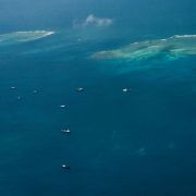 Chinese maritime militia vessels float near the Philippine-controlled island of Thitu, which Filipinos call Pag-asa, in the contested Spratly Islands in the South China Sea on March 9, 2023. Chinese maritime militia vessels float near the Philippine-controlled island of Thitu, which Filipinos call Pag-asa, in the contested Spratly Islands in the South China Sea on March 9, 2023.