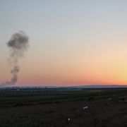Smoke billows above a Syrian village following an airstrike raid on March 3, 2020. Smoke billows above a Syrian village following an airstrike raid on March 3, 2020.