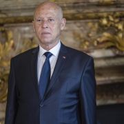 Tunisian President Kais Saied is seen at Belgium’s Royal Palace in Brussels on June 3, 2021. 