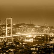 A bridge over the Bosporus in Istanbul, Turkey